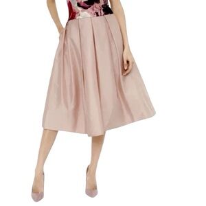 White House Black Market pale pink nude taffeta skirt size 16